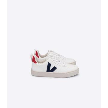 Veja V-10 LACES CWL Kids' Shoes White/Navy | CA 791WNB